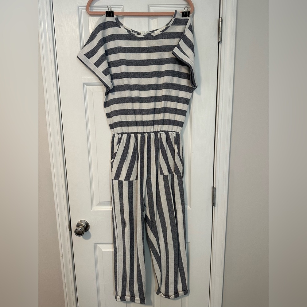 Striped Blue and White Jumpsuit